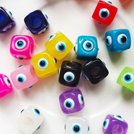 Cuentas De Resina En Forma De Ojo De Diablo Para Collar y Pulsera 10pcs