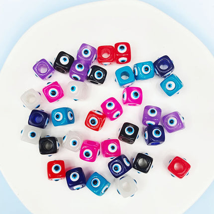 Cuentas De Resina En Forma De Ojo De Diablo Para Collar y Pulsera 10pcs