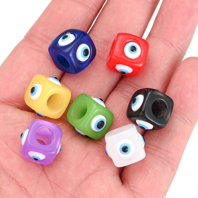 Cuentas De Resina En Forma De Ojo De Diablo Para Collar y Pulsera 10pcs