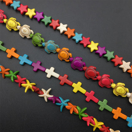 Cuentas Sintéticas De Colores En Formas De Cruz Y Estrella Para DIY Collar