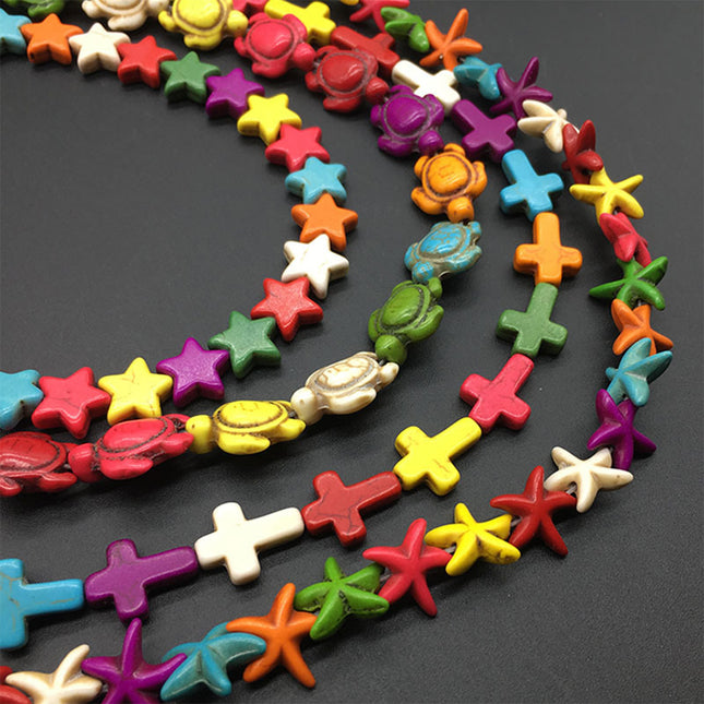 Cuentas Sintéticas De Colores En Formas De Cruz Y Estrella Para DIY Collar