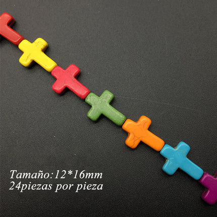 Cuentas Sintéticas De Colores En Formas De Cruz Y Estrella Para DIY Collar