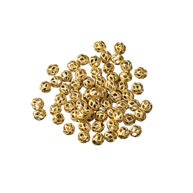 Cuentas Redondas De Oro Antiguo Para DIY Collares Y Pulseras