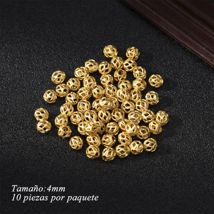 Cuentas Redondas De Oro Antiguo Para DIY Collares Y Pulseras
