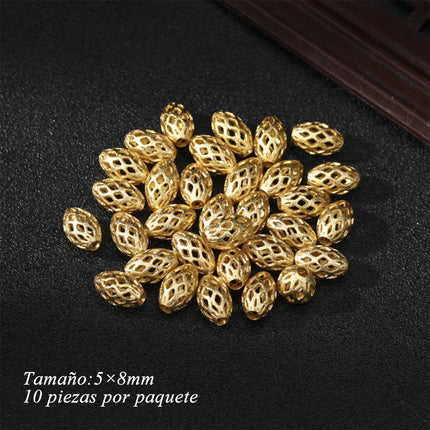 Cuentas Redondas De Oro Antiguo Para DIY Collares Y Pulseras
