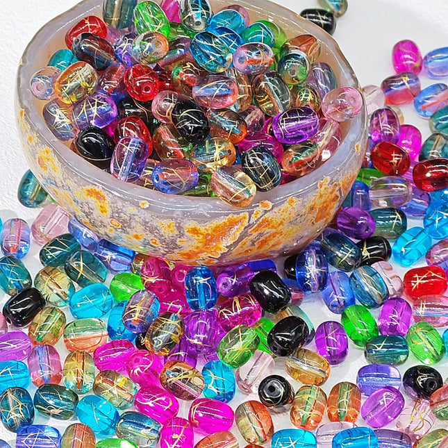 Cuentas Ovaladas De Vidrio 8x10mm DIY Collares Y Pulseras