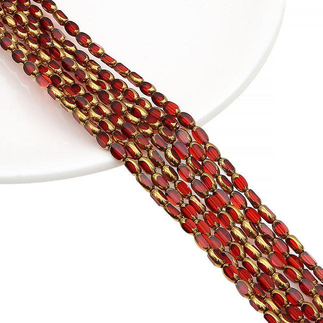 Cuentas Ovaladas De Vidrio Con Borde Dorado DIY Collares Y Pulseras
