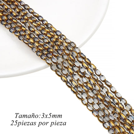 Cuentas Ovaladas De Vidrio Con Borde Dorado DIY Collares Y Pulseras