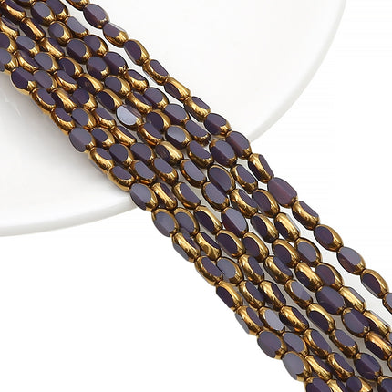 Cuentas Ovaladas De Vidrio Con Borde Dorado DIY Collares Y Pulseras