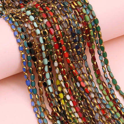 Cuentas Ovaladas De Vidrio Con Borde Dorado DIY Collares Y Pulseras