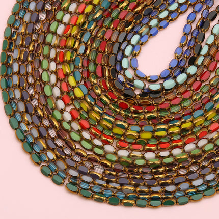 Cuentas Ovaladas De Vidrio Con Borde Dorado DIY Collares Y Pulseras