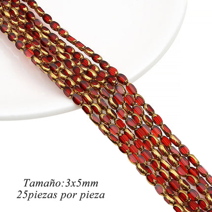 Cuentas Ovaladas De Vidrio Con Borde Dorado DIY Collares Y Pulseras