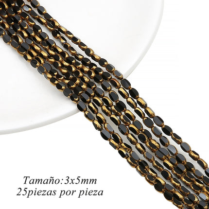 Cuentas Ovaladas De Vidrio Con Borde Dorado DIY Collares Y Pulseras
