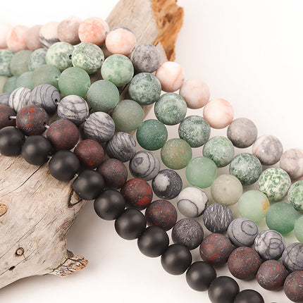 Cuentas De Piedra Natural Mate 6MM DIY Para Collares y Pulseras