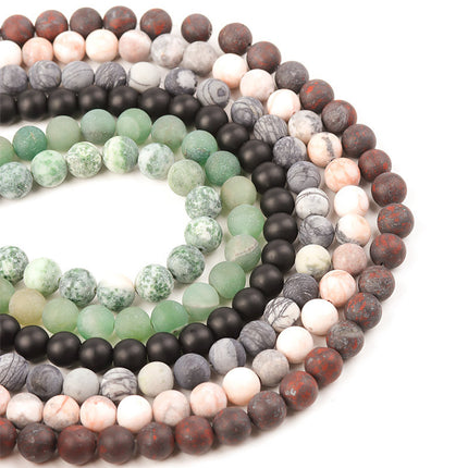 Cuentas De Piedra Natural Mate 6MM DIY Para Collares y Pulseras