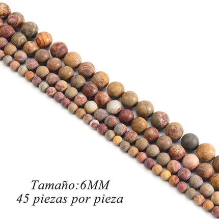 Cuentas De Piedra Natural Mate 6MM DIY Para Collares y Pulseras