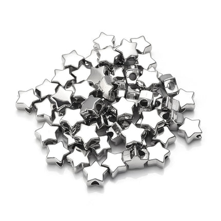 Cuentas En Forma De Estrella Doradas y Plateadas Para DIY