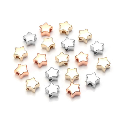 Cuentas En Forma De Estrella Doradas y Plateadas Para DIY