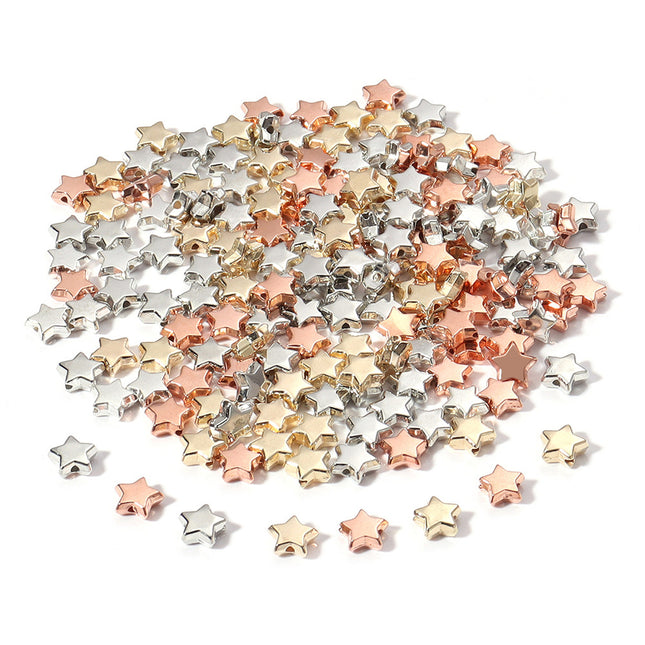 Cuentas En Forma De Estrella Doradas y Plateadas Para DIY