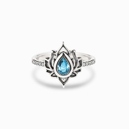 Anillo Con Diseño Minimalista De Moda Con Zirconia Y Diseño De Flor De Loto De Cobre
