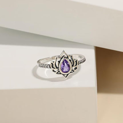 Anillo Con Diseño Minimalista De Moda Con Zirconia Y Diseño De Flor De Loto De Cobre