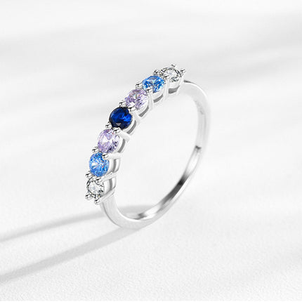 Anillo Con Diseño Lujoso De Diamantes Estilo Apilado De Plata 925