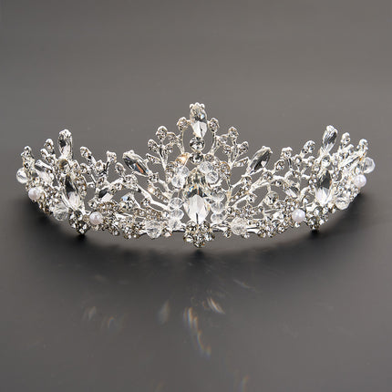 Conjunto De Collar Y Aretes Corona De Boda, Joyería De Aleación