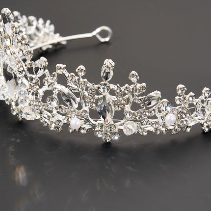 Conjunto De Collar Y Aretes Corona De Boda, Joyería De Aleación