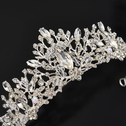 Conjunto De Collar Y Aretes Corona De Boda, Joyería De Aleación