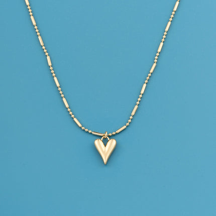 Collar Sencillo Con Colgante De Corazón De Lujo Leve Casual De Moda Casual