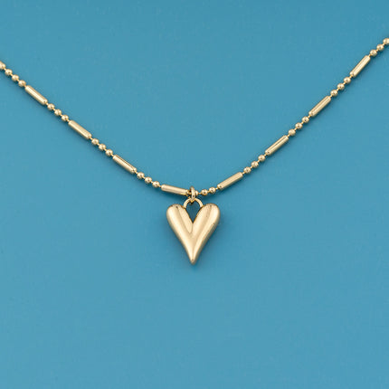 Collar Sencillo Con Colgante De Corazón De Lujo Leve Casual De Moda Casual