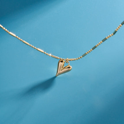 Collar Sencillo Con Colgante De Corazón De Lujo Leve Casual De Moda Casual