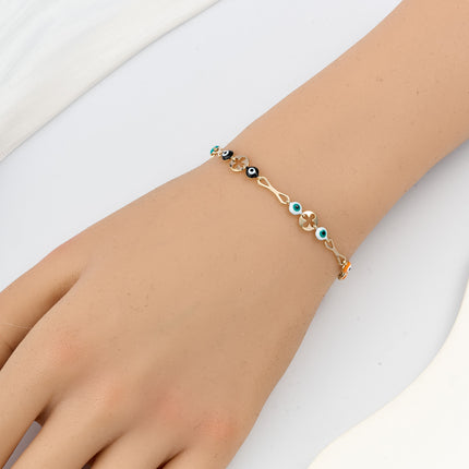 Pulsera De Cobre Con Ojos Multicolores De Diseño Divertido Y Simple