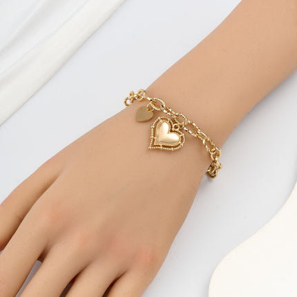 Pulsera De Cadena Con Diseño De Corazón De Estilo Industrial Moderno