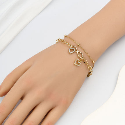 Pulsera De Cadena Colgante De Corazón Y De Mariposa, Estilo Elegante