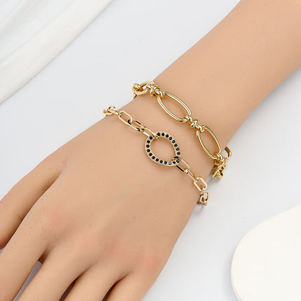 Pulsera De Cadena De Anillos De Cobre En Diseño Elegante Para Mujer