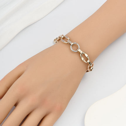 Pulsera De Cadena De Cobre Con Tres Aros Entrelazados En Colores