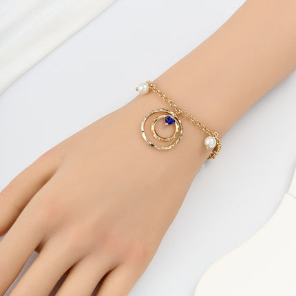 Pulsera De Cobre Con Colgantes En Forma De Aros Elegante Para Mujer