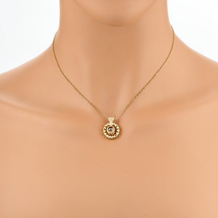 Collar Con Colgante De Anillo De Piedra Sencillo De Acero Inoxidable De Colores De Lujo Moda