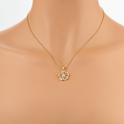 Collar Sencillo De Acero Inoxidable IN De ModaS Con Colgante De Flor Casual