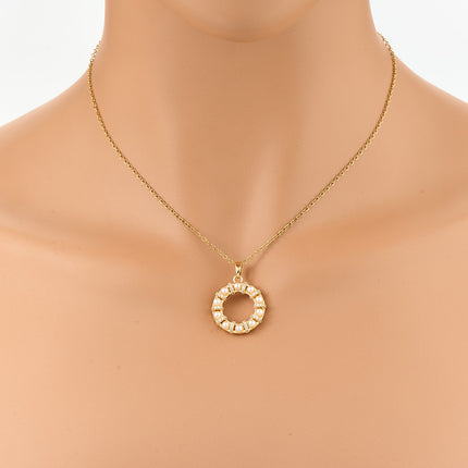 Collar Simple De Moda Con Colgante De Anillo De Perlas De Lujo Ligero De Acero Inoxidable