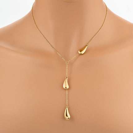 Collar Simple Con Colgante Largo En Forma De Gota De Agua Casual Clásico De Moda