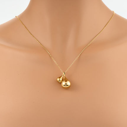 Collar Chic Con Doble Colgante De Moda De Gota Elegante De Acero Inoxidable Sencillo