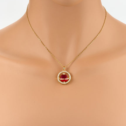 Collar Fino Con Colgante De Cobre De Tierra Roja Con Estrella Y Diamantes De Imitación Exquisito