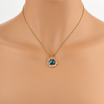 Collar De Acero Inoxidable Con Colgante De Galaxia De Diamantes De Imitación De Moda