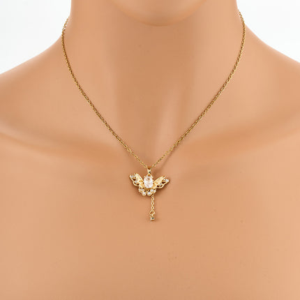 Collar De Moda Elegante Con Colgante De Mariposa De Diamante De Imitación
