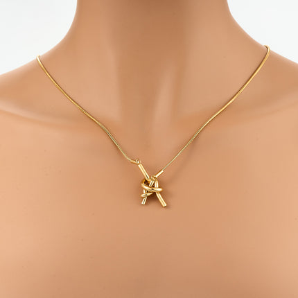Collar Grueso De Cadena Metálica De Nudo De Moda Sencillo De Estilo Neutro