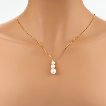 Collar Simple De Moda Con Colgante De Hila De Perla De Acero Inoxidable De Lujo Ligero