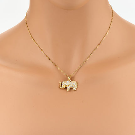 Collar De Único Diseño Con Colgante De Diamante De Imitación De Elefante Casual