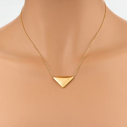Collar Brillante Con Colgante De Triángulo Exquisito De Acero Inoxidable Sencillo De Moda